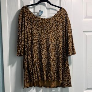 Terra & Sky Cheetah 3/4 Sleeves Tee